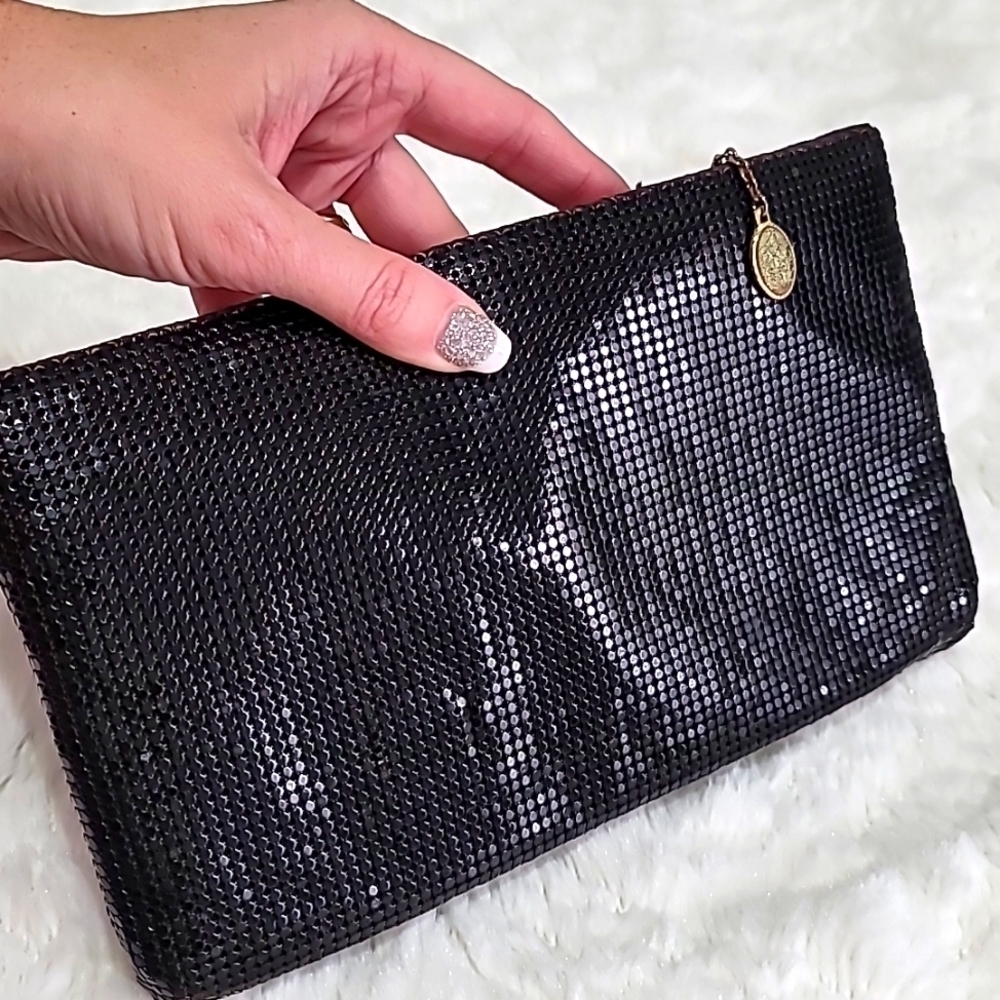 Whiting & Davis vintage chainmail sequin clutch purse bag handbag